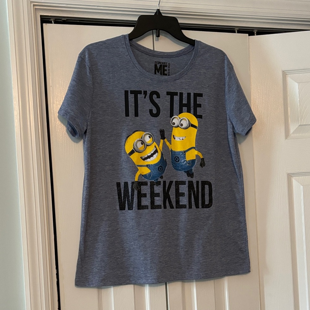 Juniors Navy Minions Weekend T-Shirt